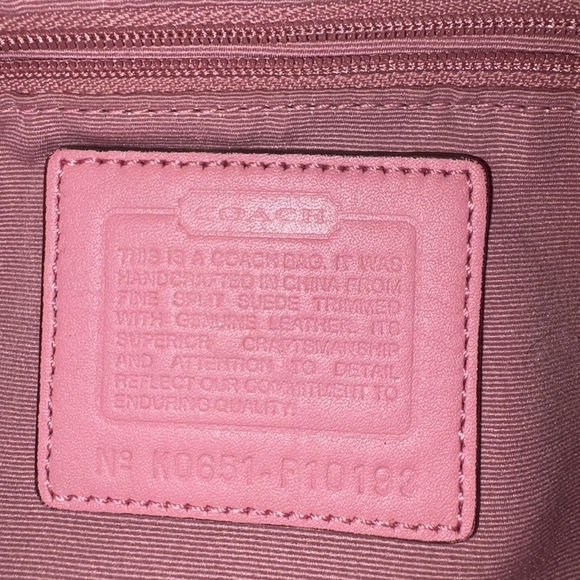 Coach Pink and Brown Suede Shoulder Bag - Picture 4 of 8